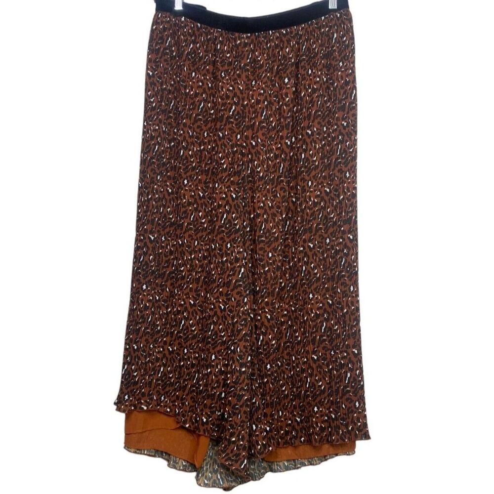 Eloquii Brown Printed Cropped Wide-Leg Pants